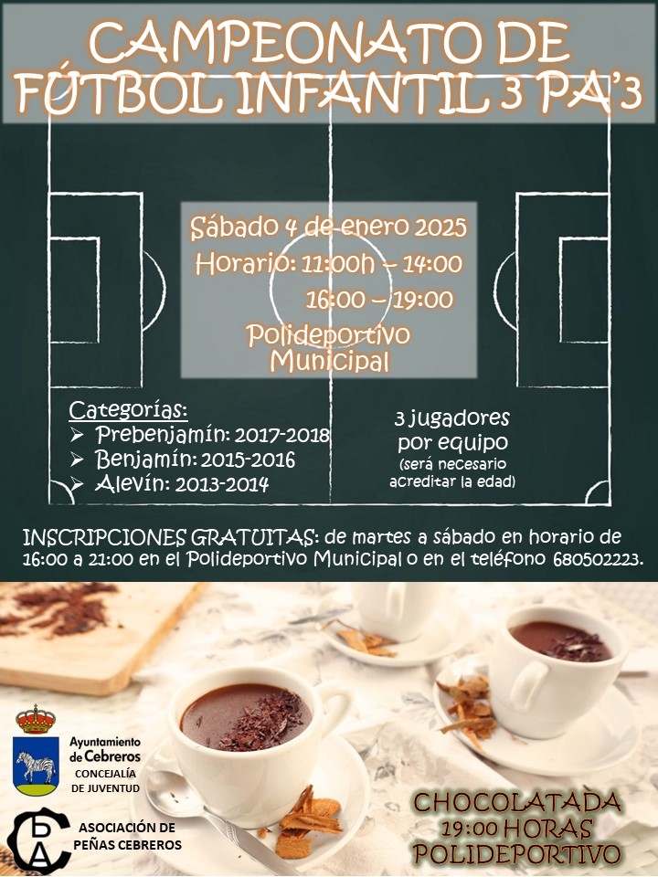 CAMPEONATO DE FÚTBOL 3 PA' 3 2025