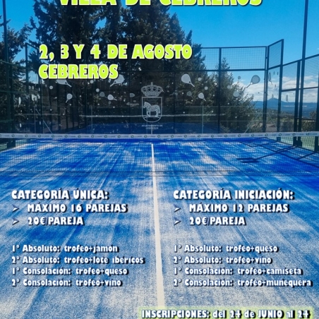 TORNEO DE PÁDEL VERANO 2024