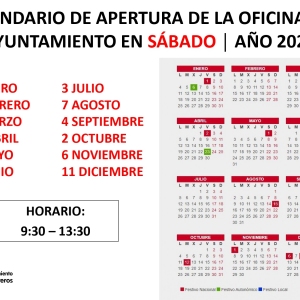 Calendario de apertura de la oficina del ayuntamie2